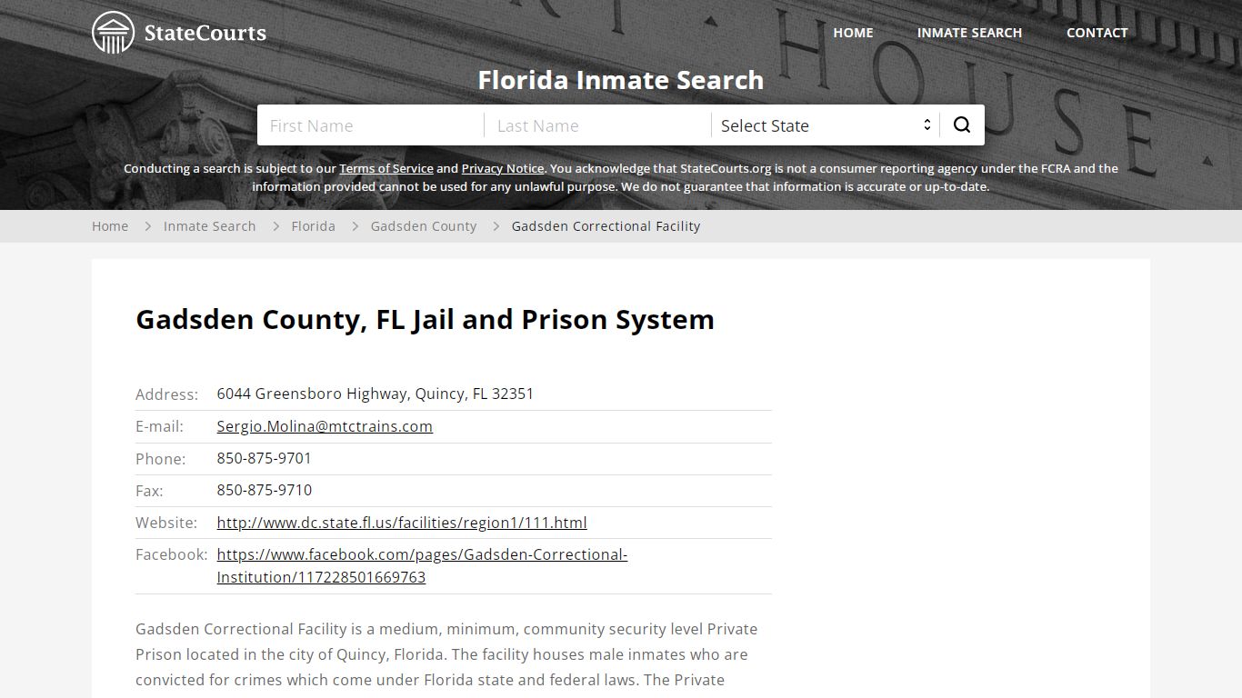Gadsden Correctional Facility Inmate Records Search ...